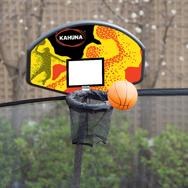 Kahuna 16ft Outdoor Trampoline Kids Children With Safety Enclosure Pad Mat Ladder Basketball Hoop Set