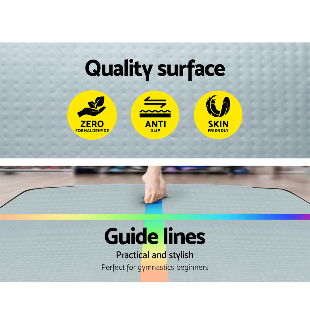 Everfit Air Track Gymnastics Tumbling Exercise Mat Inflatable Mats + Pump