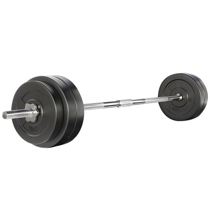 Everfit 58kg Barbell Set Weight Plates Bar Lifting Bench 168cm