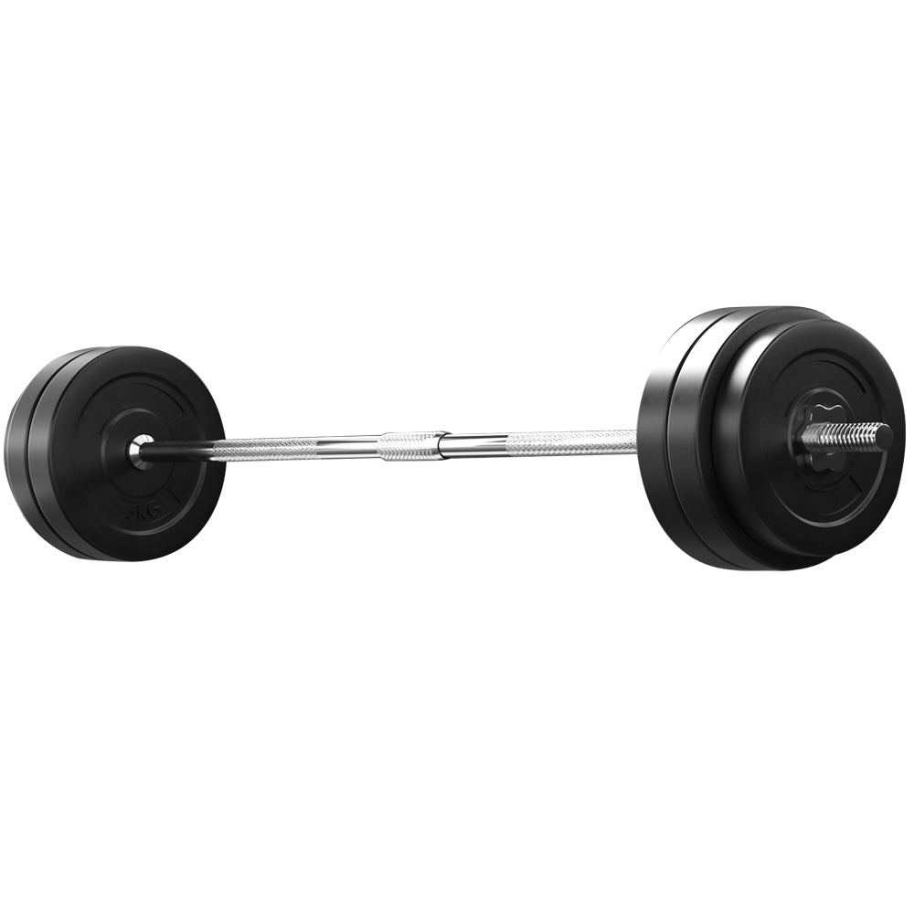 Everfit 58kg Barbell Set Weight Plates Bar Lifting Bench 168cm