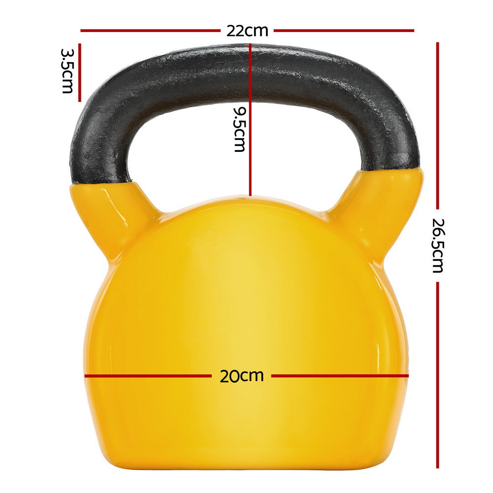 Everfit 20kg Kettlebell Set Weightlifting Bench Dumbbells Kettle Bell Gym Home