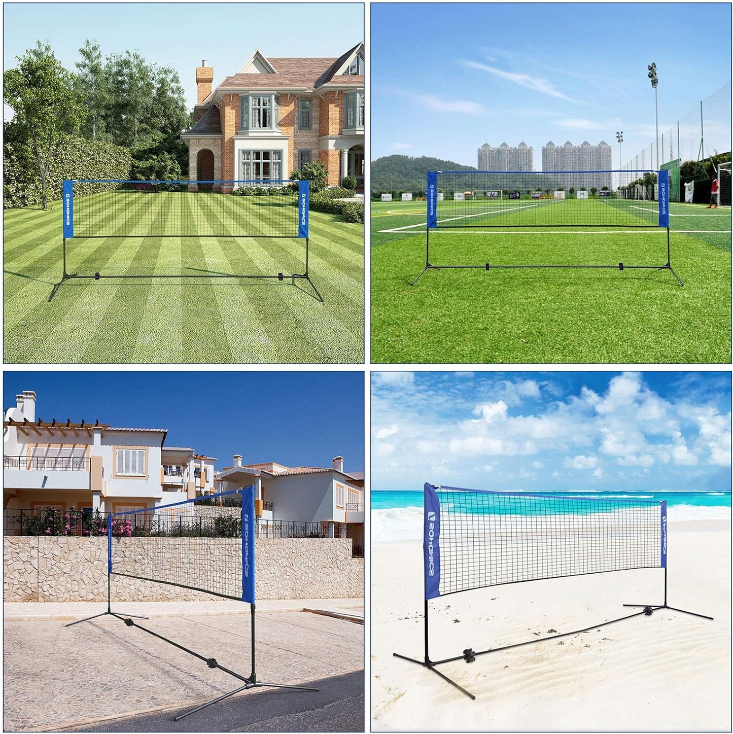 SONGMICS 3m Portable Tennis Badminton Net Blue SYQ300V1