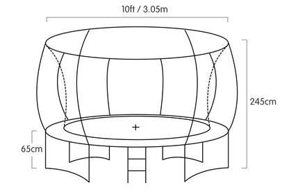 Kahuna 16ft Outdoor Trampoline Kids Children With Safety Enclosure Pad Mat Ladder Basketball Hoop Set