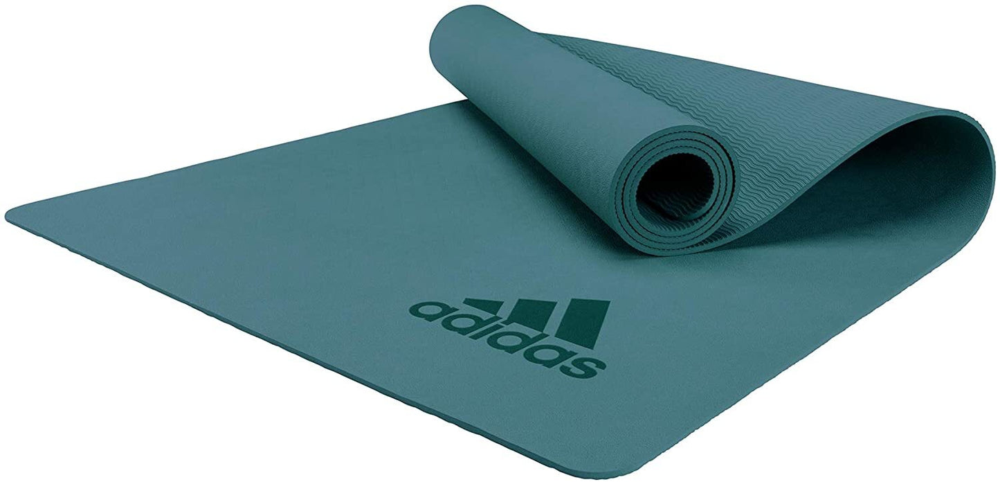 Adidas Premium 5mm Yoga Mat Fitness Gym Exercise Pilates Workout Non Slip Pad