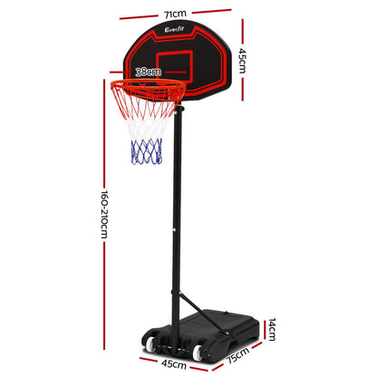 Everfit 2.1M Basketball Hoop Stand System Adjustable Portable Pro Kids