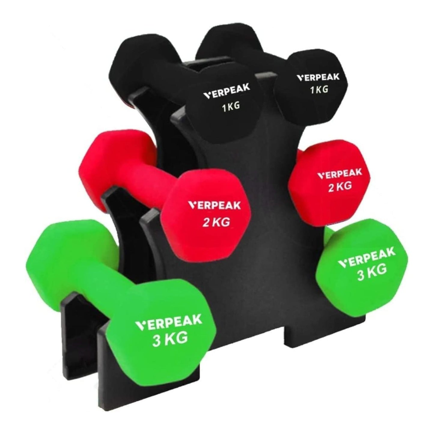 Verpeak 12kg (1,2,3kg x 2) Neoprene Dumbbell Set VP-DB-139-AC