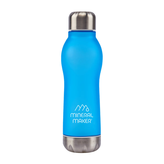 Mineral Maker MORBIDO Alkaline Filter Water Bottle + a Mineral Stone Pouch BLUE