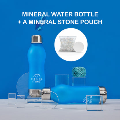 Mineral Maker MORBIDO Alkaline Filter Water Bottle + a Mineral Stone Pouch