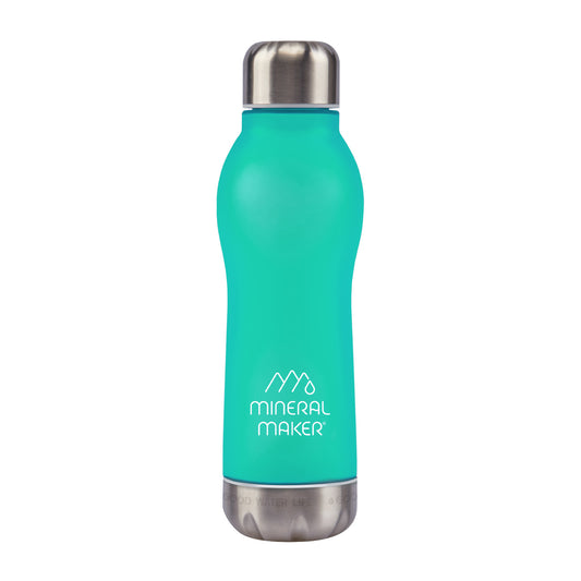 Mineral Maker MORBIDO Alkaline Filter Water Bottle + a Mineral Stone Pouch GREEN