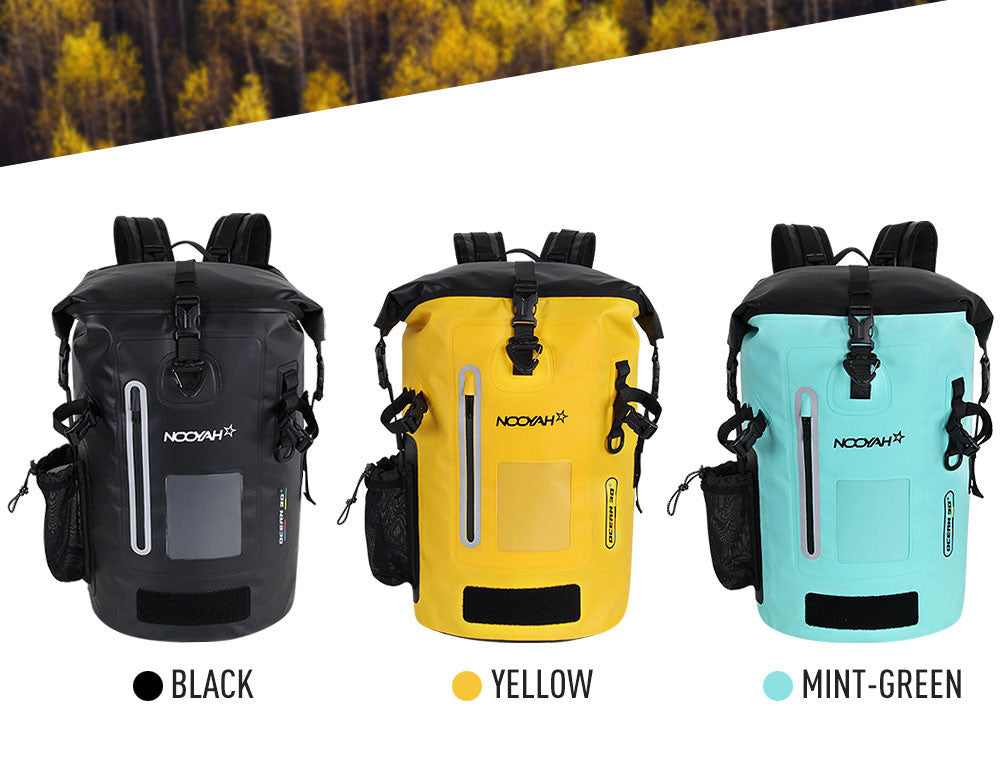 NOOYAH IPX8 Waterproof Bike Cycle Outdoor Sports Backpack Double-Layer Waterproof Bag YELLOW